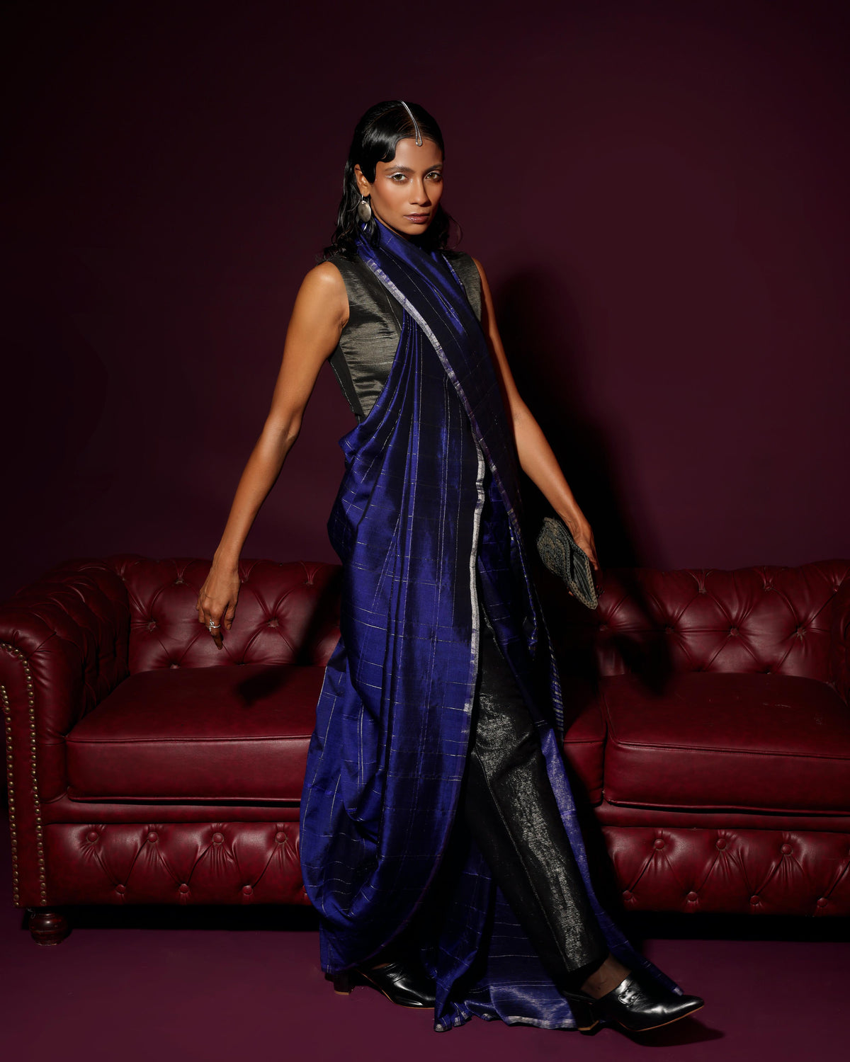 Shoonyata Tartan Saree