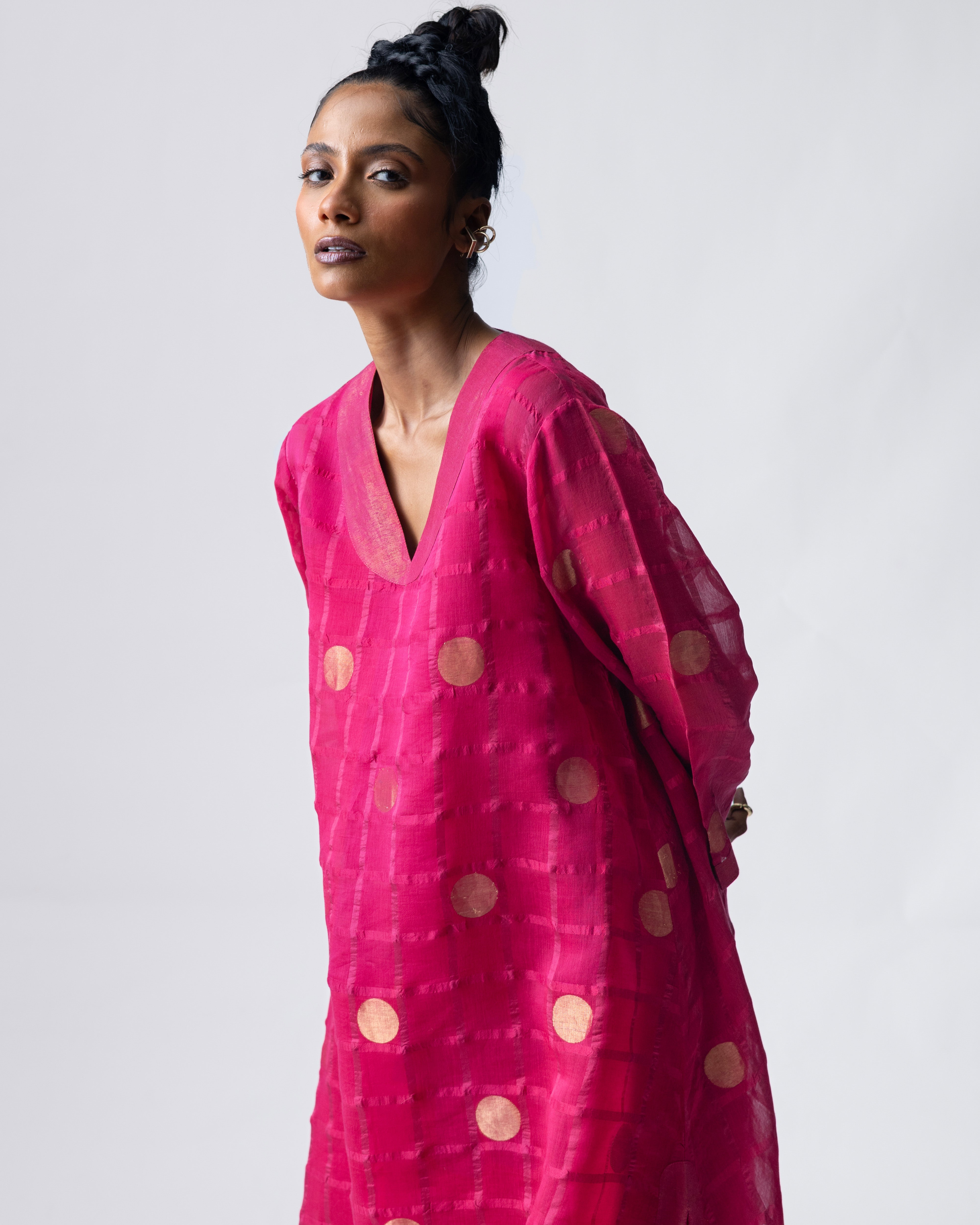 Ananyata Polka Dots Sheer Choga Kurta