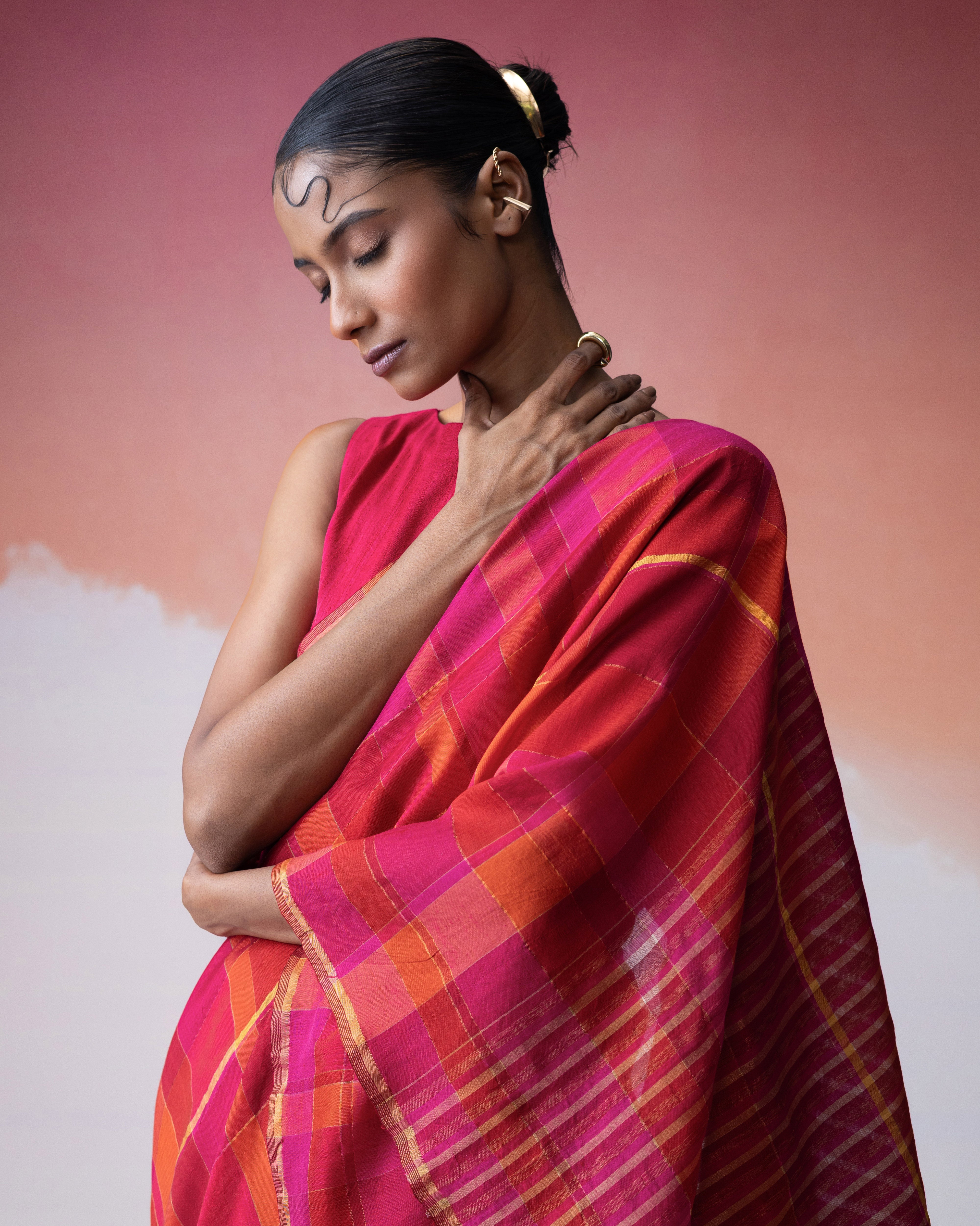 Ananyata Tartan Saree