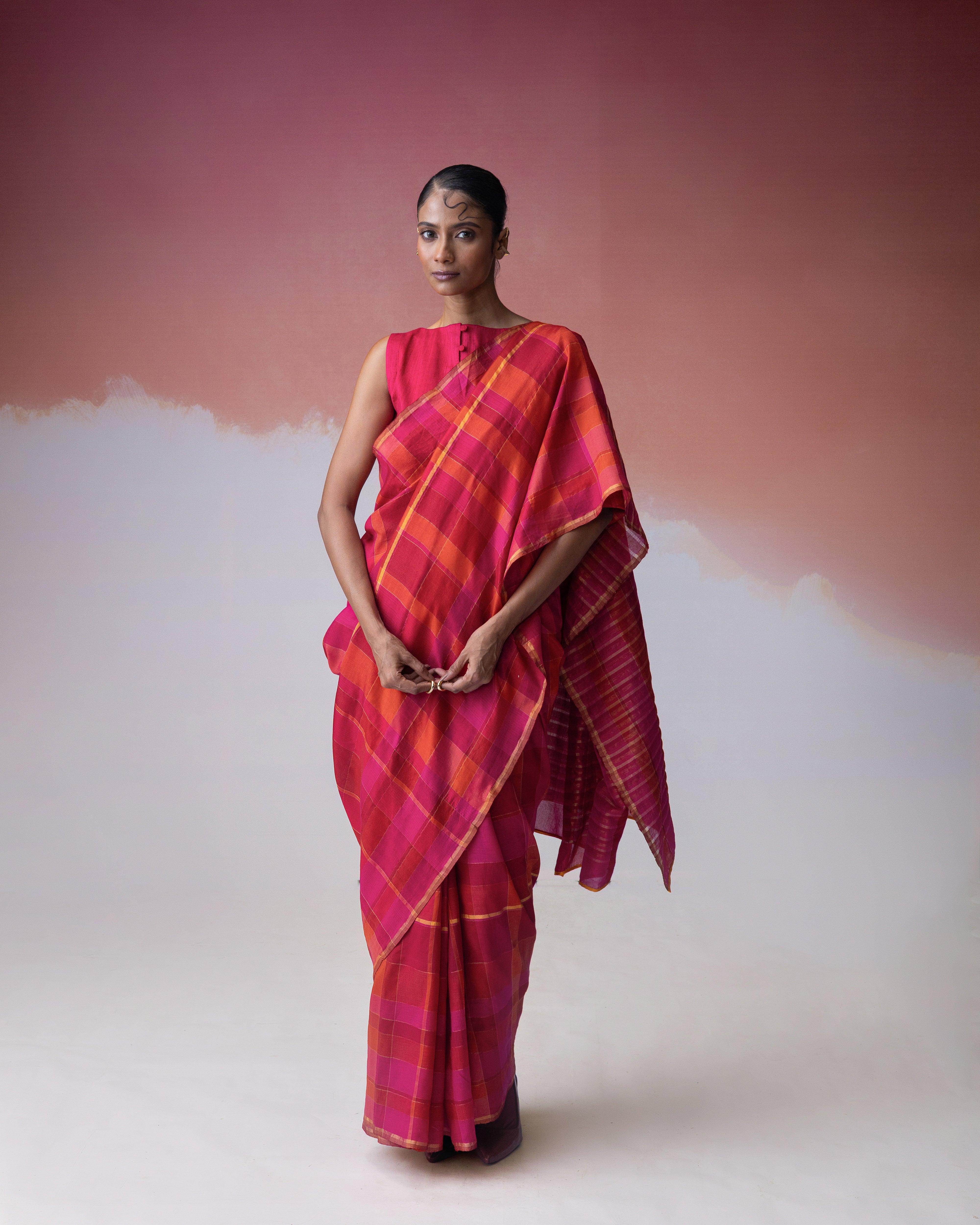 Ananyata Tartan Saree