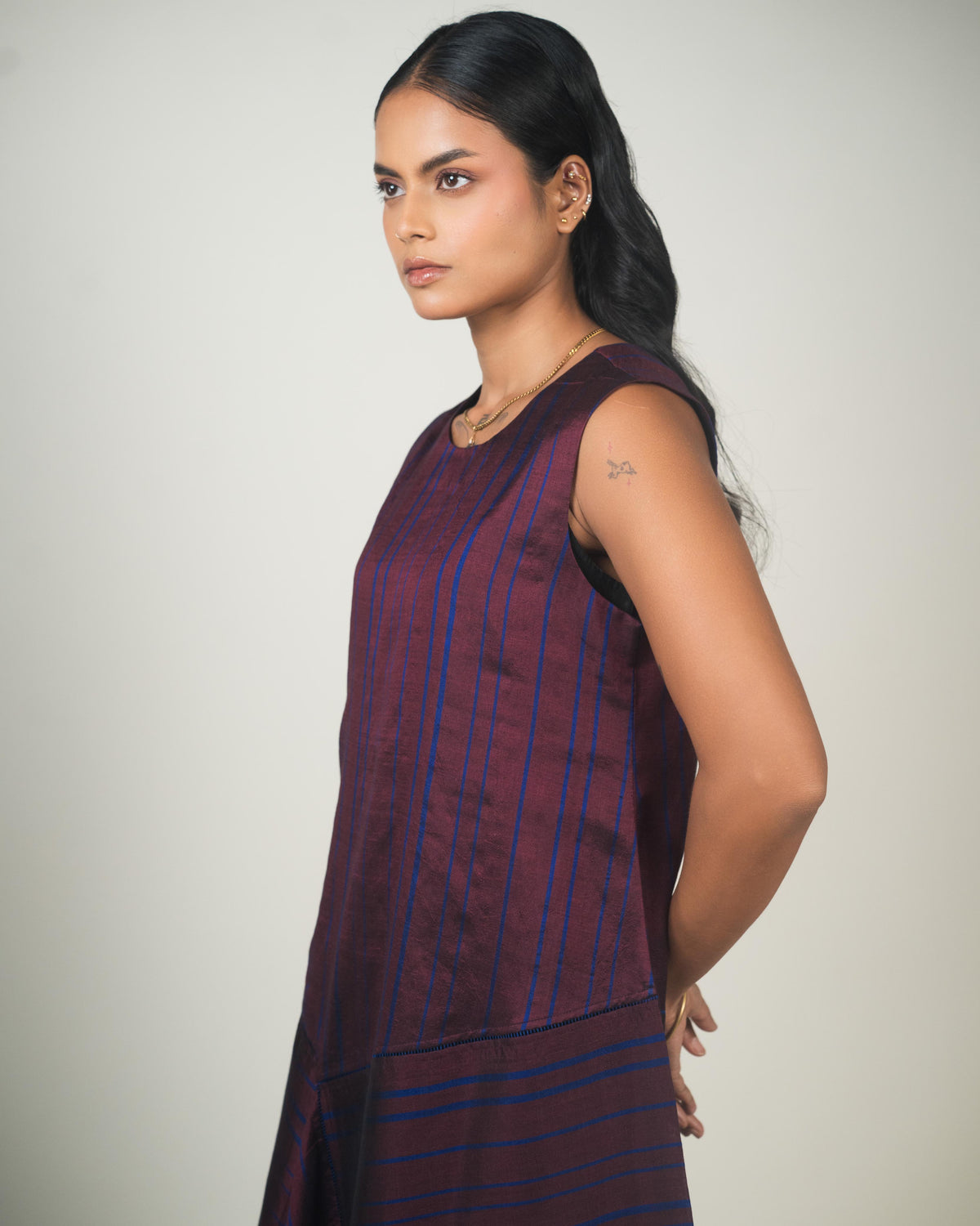 Shoonyata Striped Panelled Dress