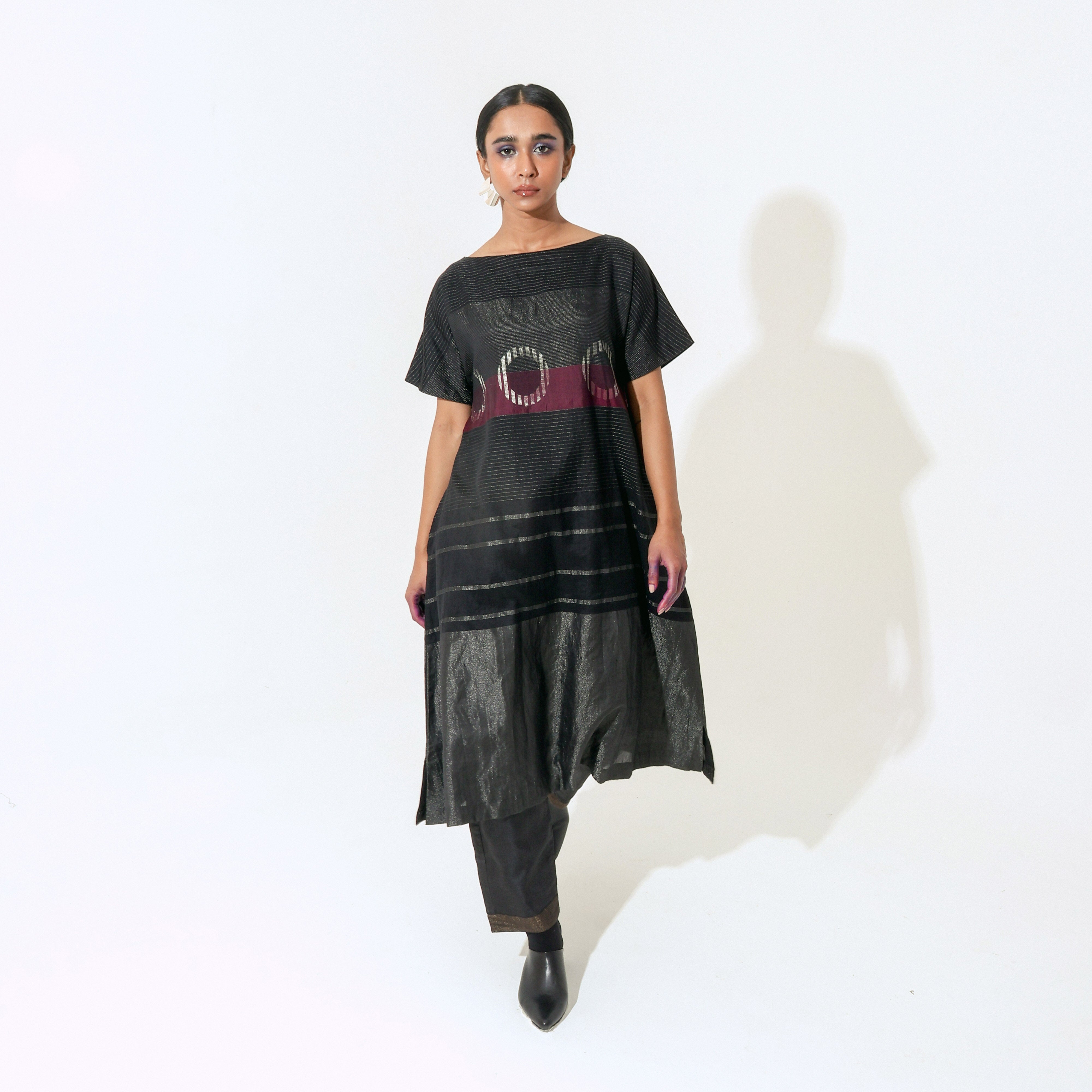 Shoonyata Striped Circle A-line Dress