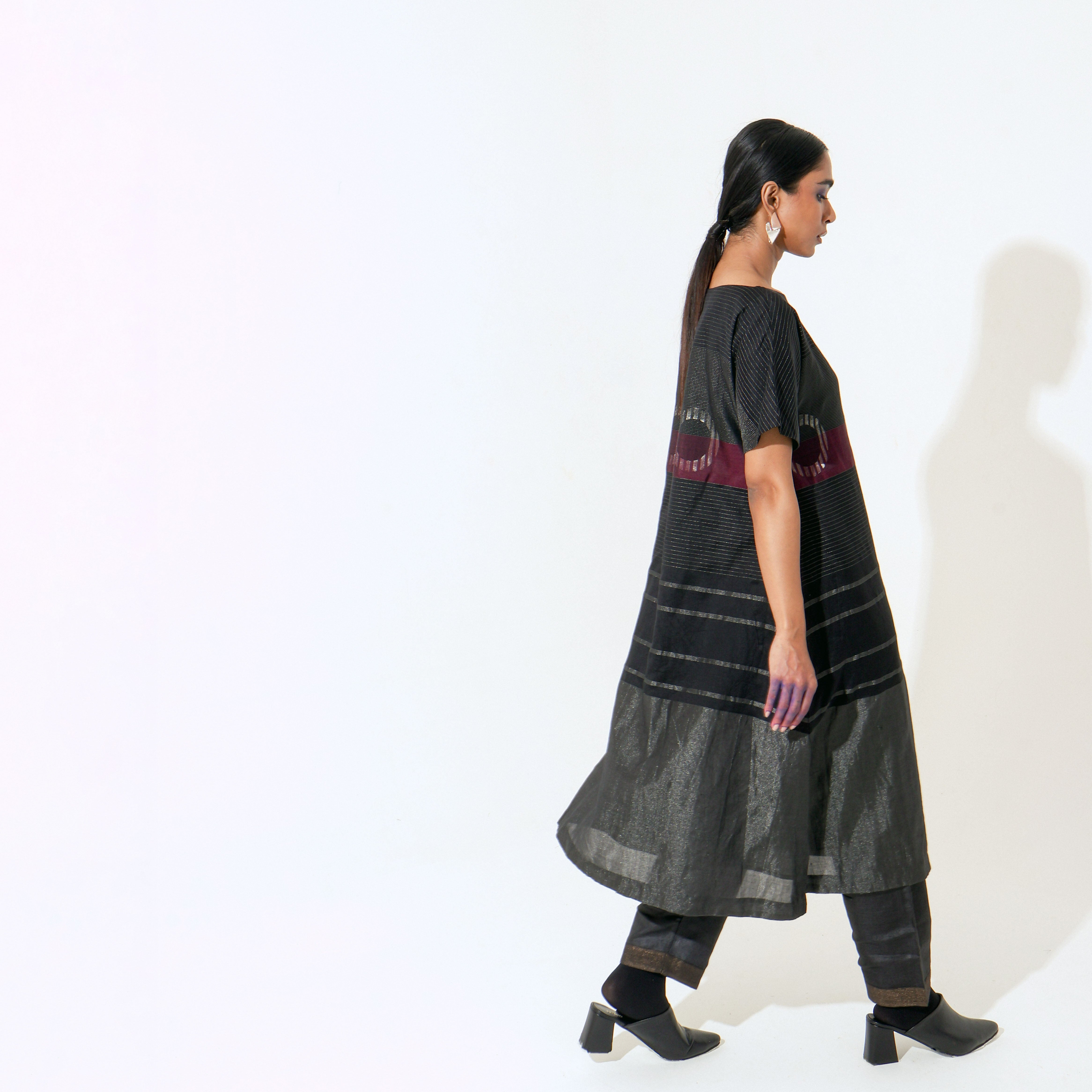 Shoonyata Striped Circle A-line Dress