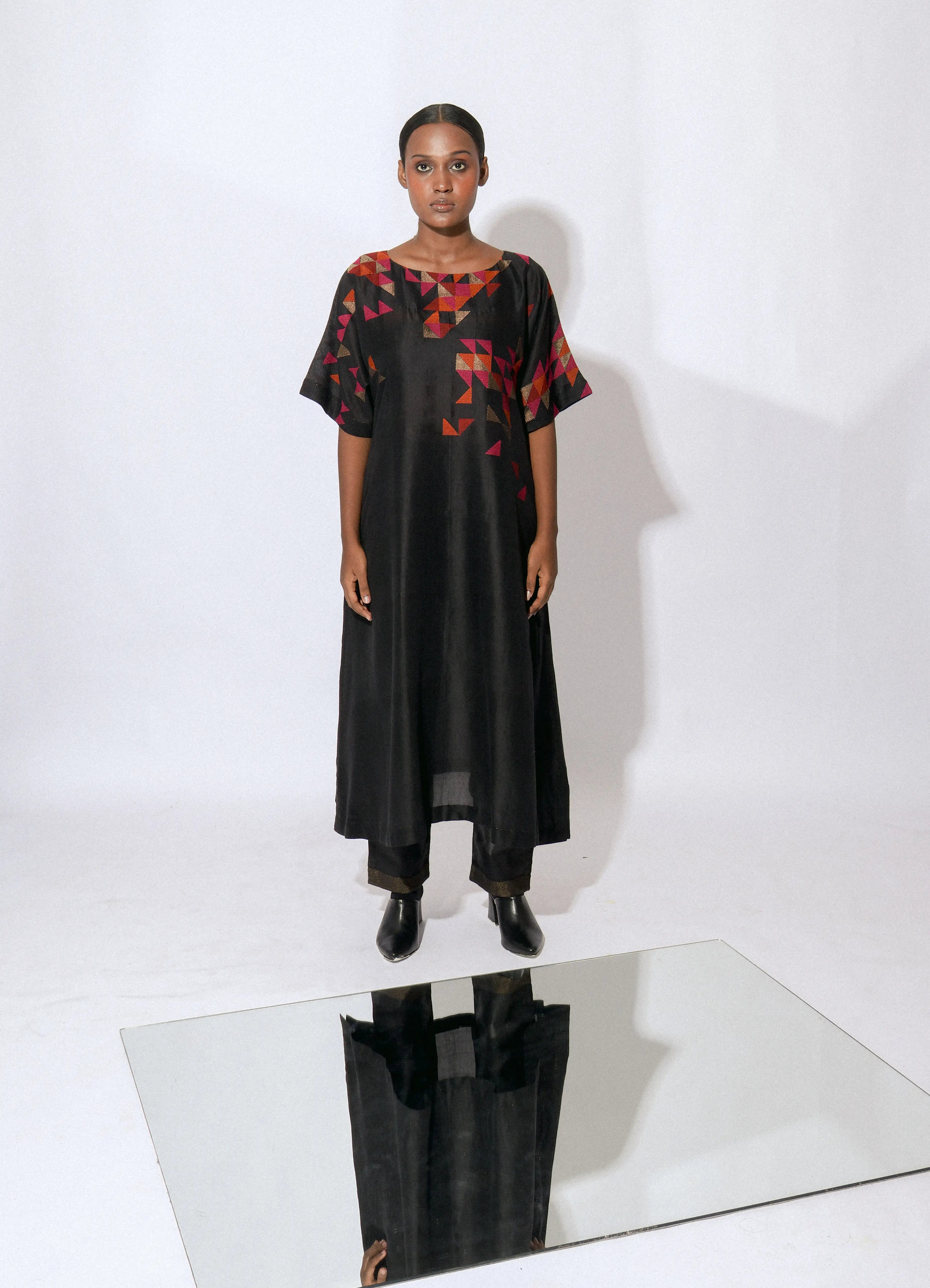 Stardust Onyx Boat Neck Dress