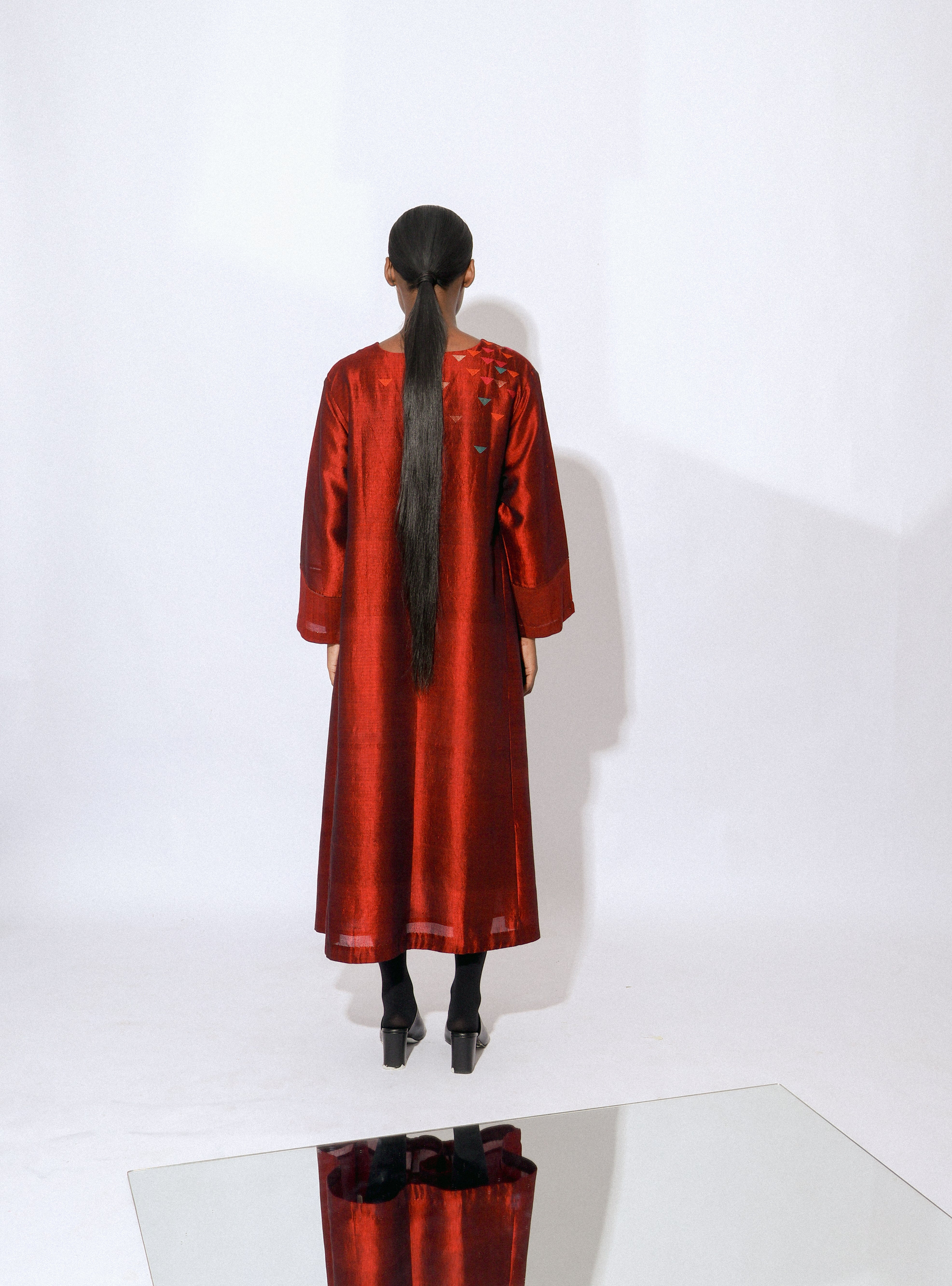 Stardust Ruby V Neck Panelled Dress