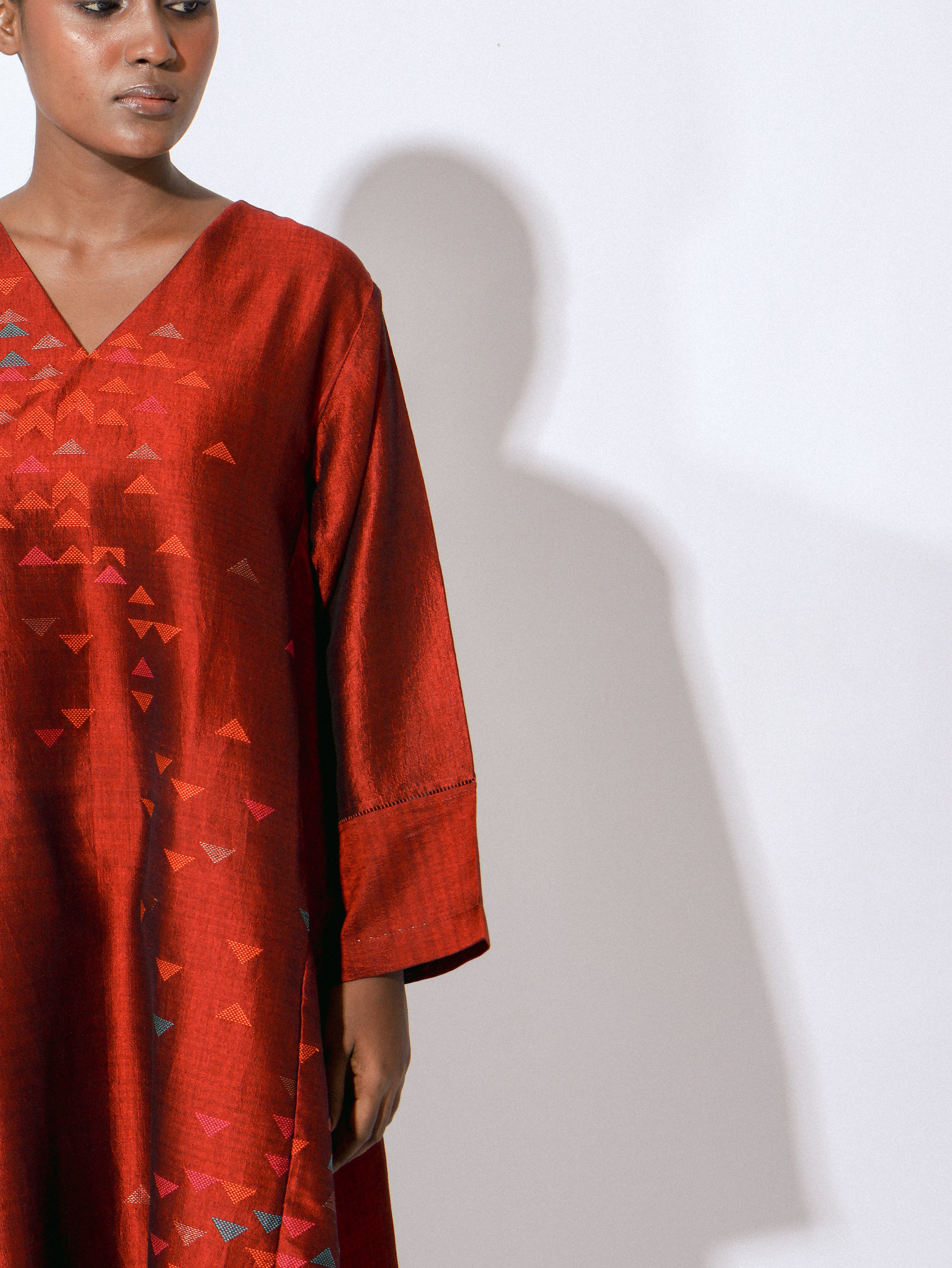 Stardust Ruby V Neck Panelled Dress