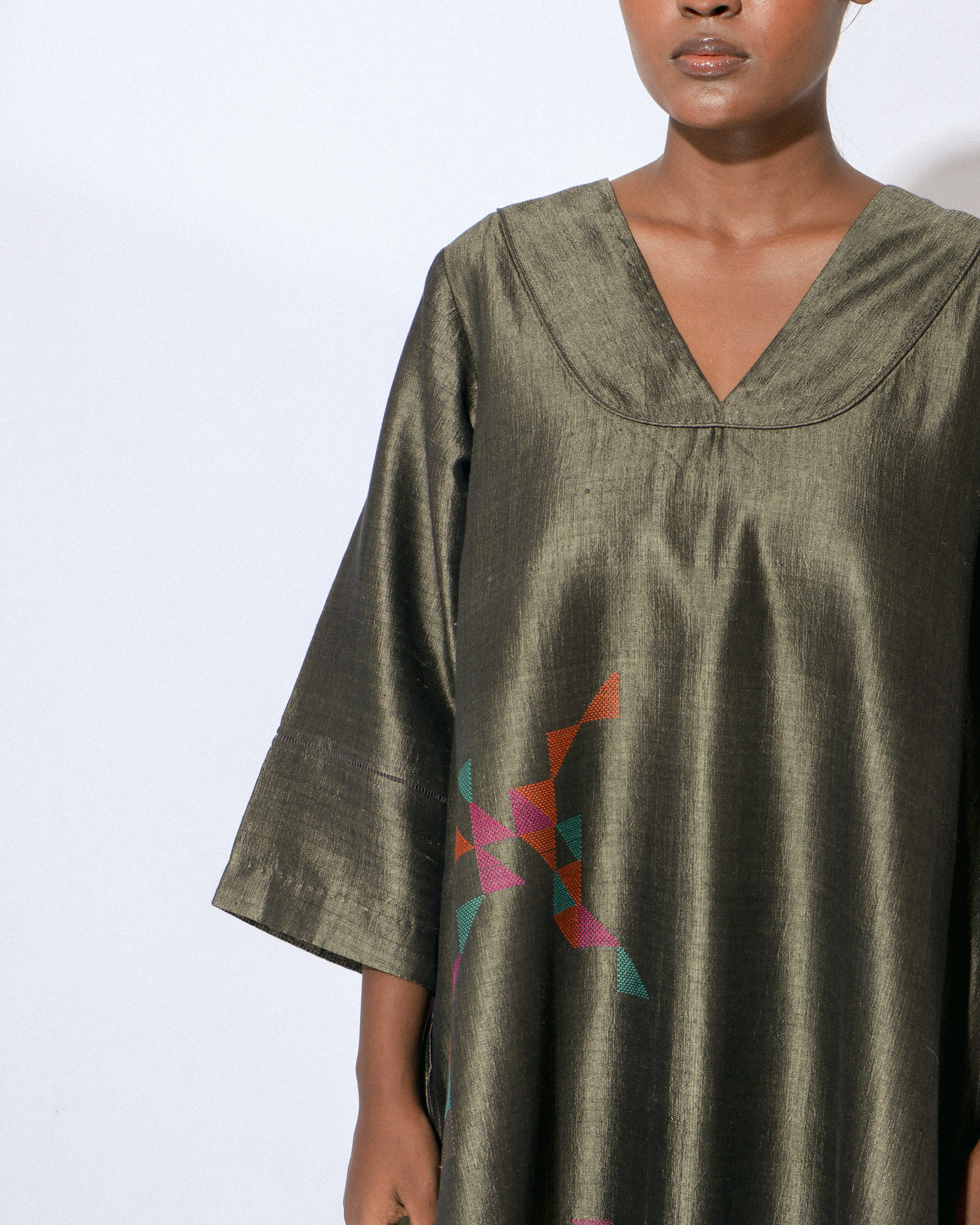 Strardust Greige Choga Neck Dress