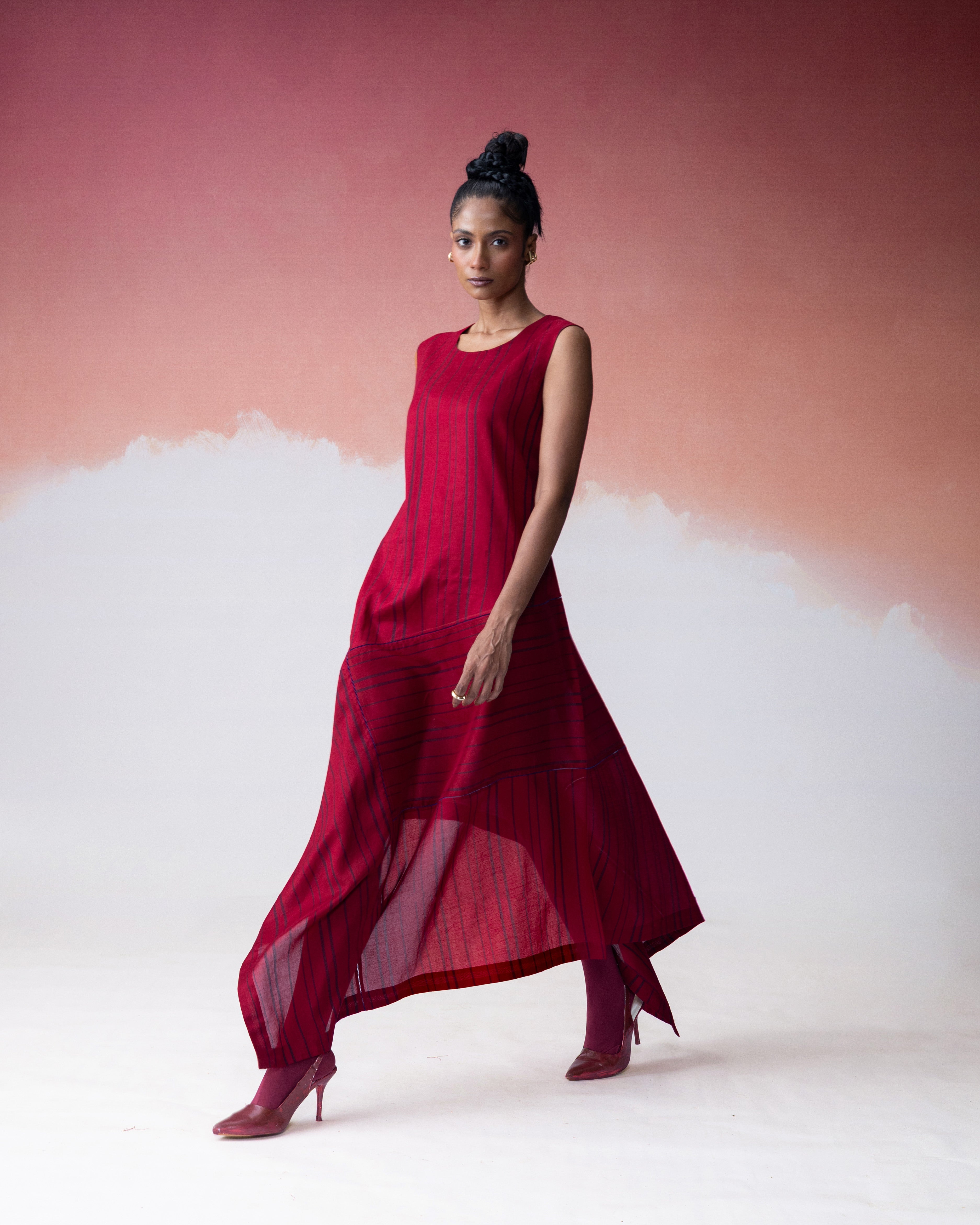 Ananyata Striped Panel Dress