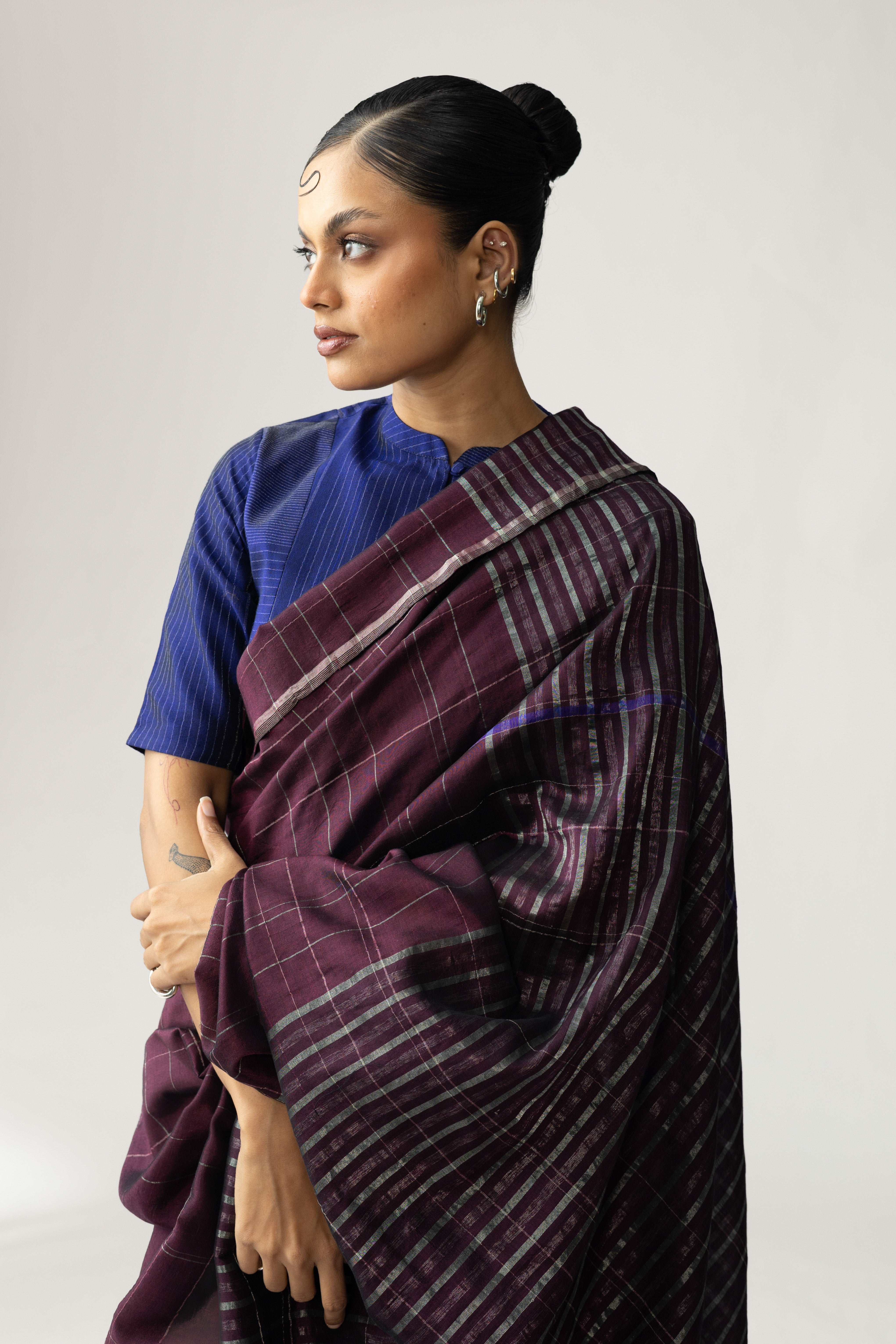 Shoonyata Tartan Saree