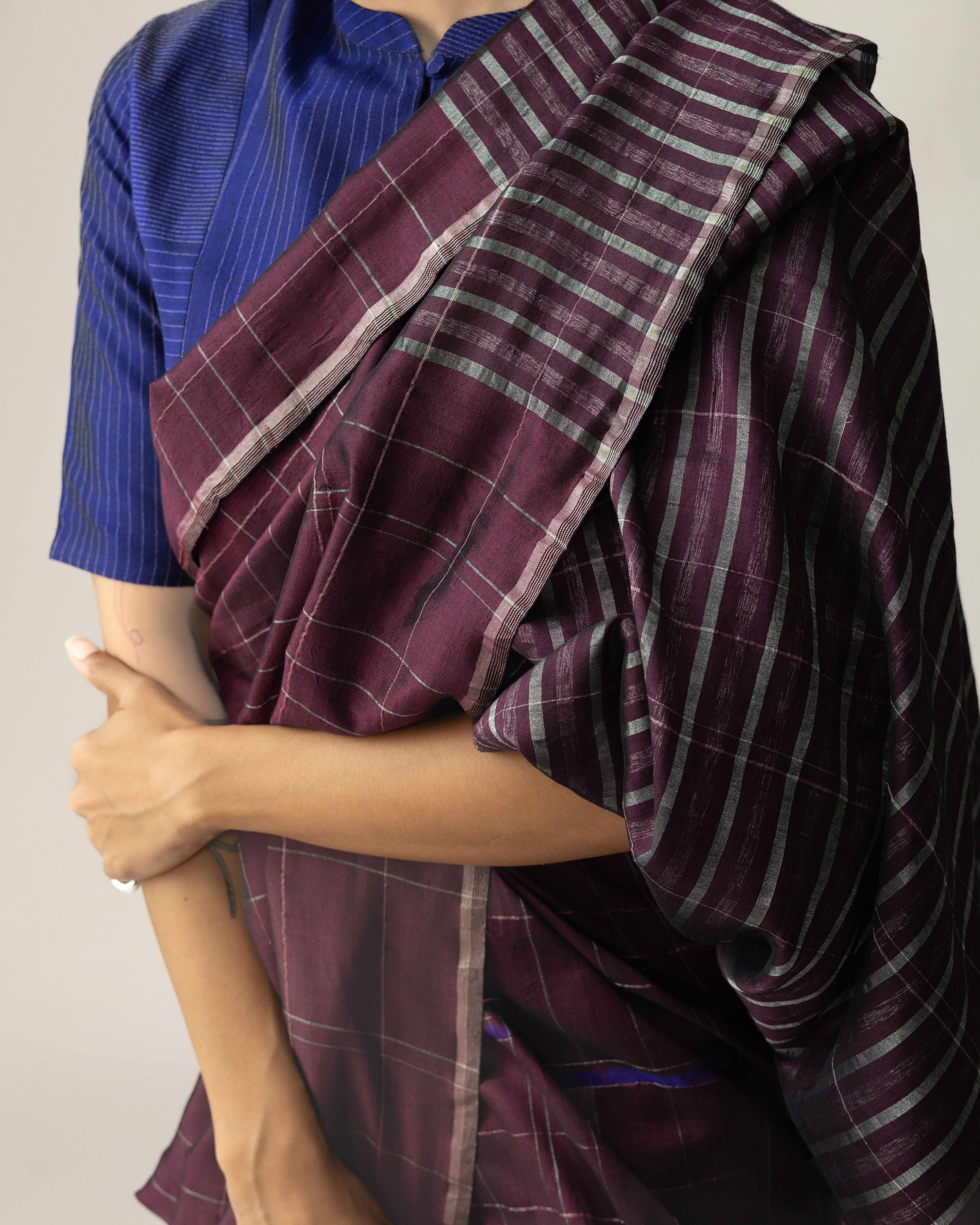 Shoonyata Tartan Saree