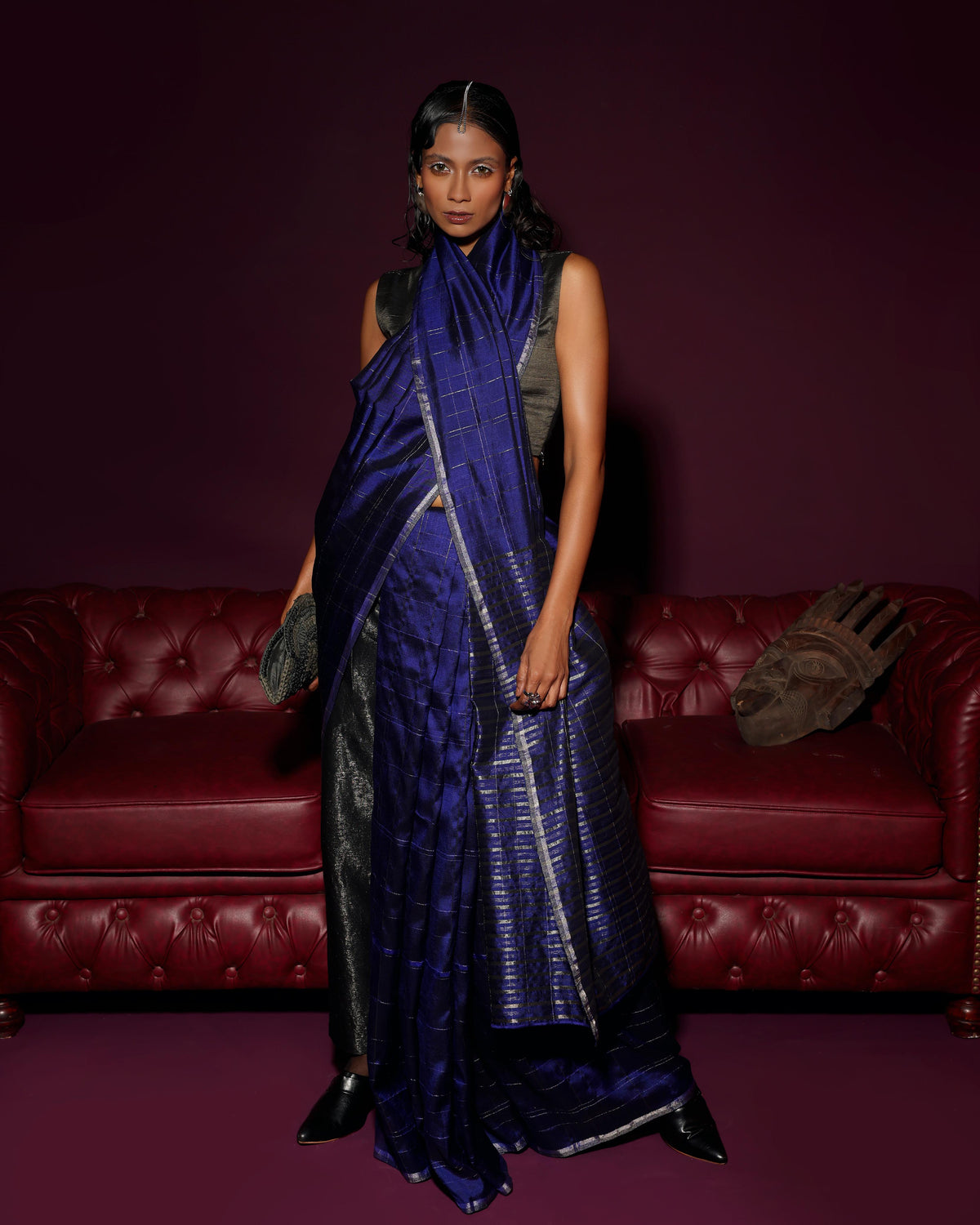 Shoonyata Tartan Saree