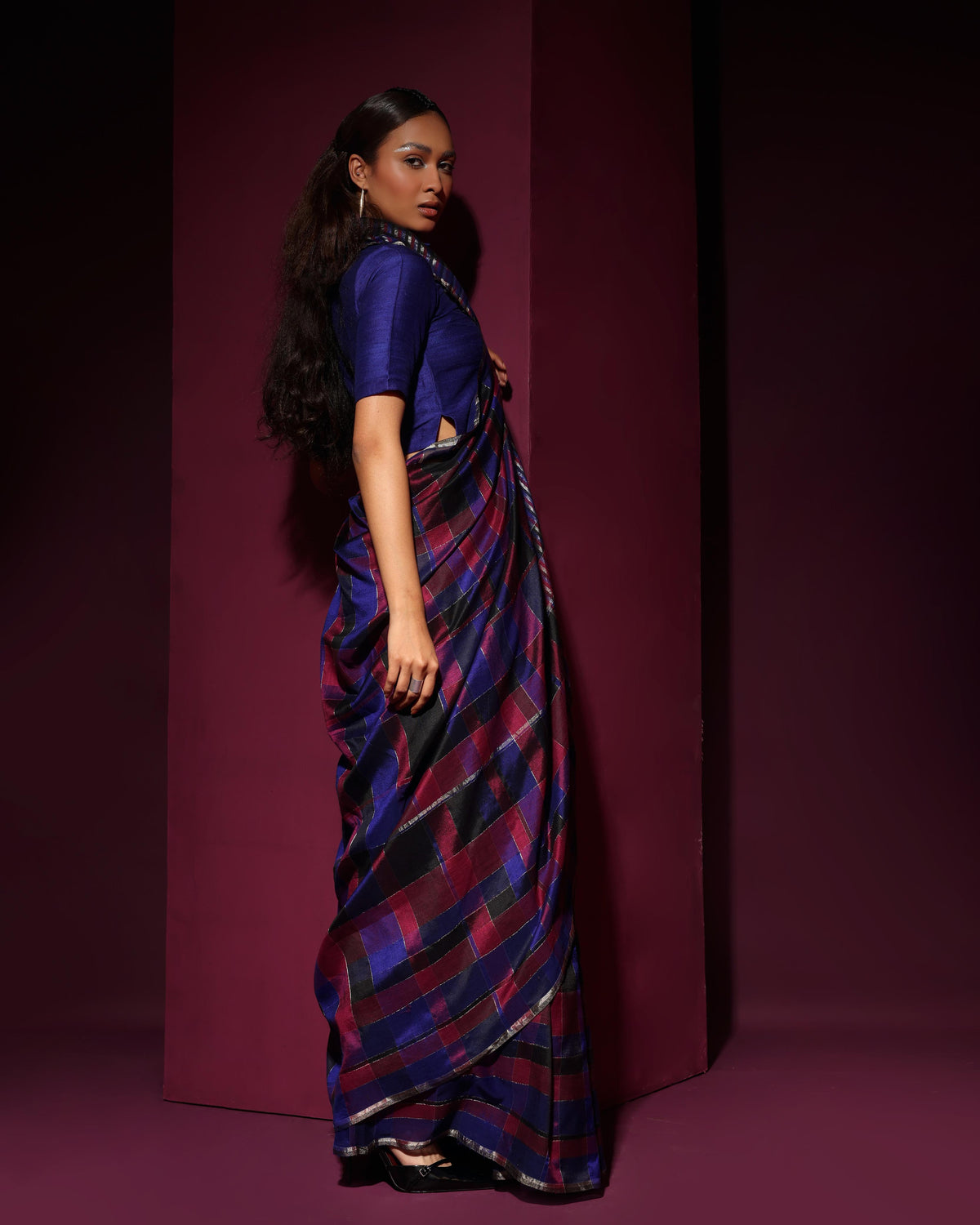 Shoonyata Tartan Saree