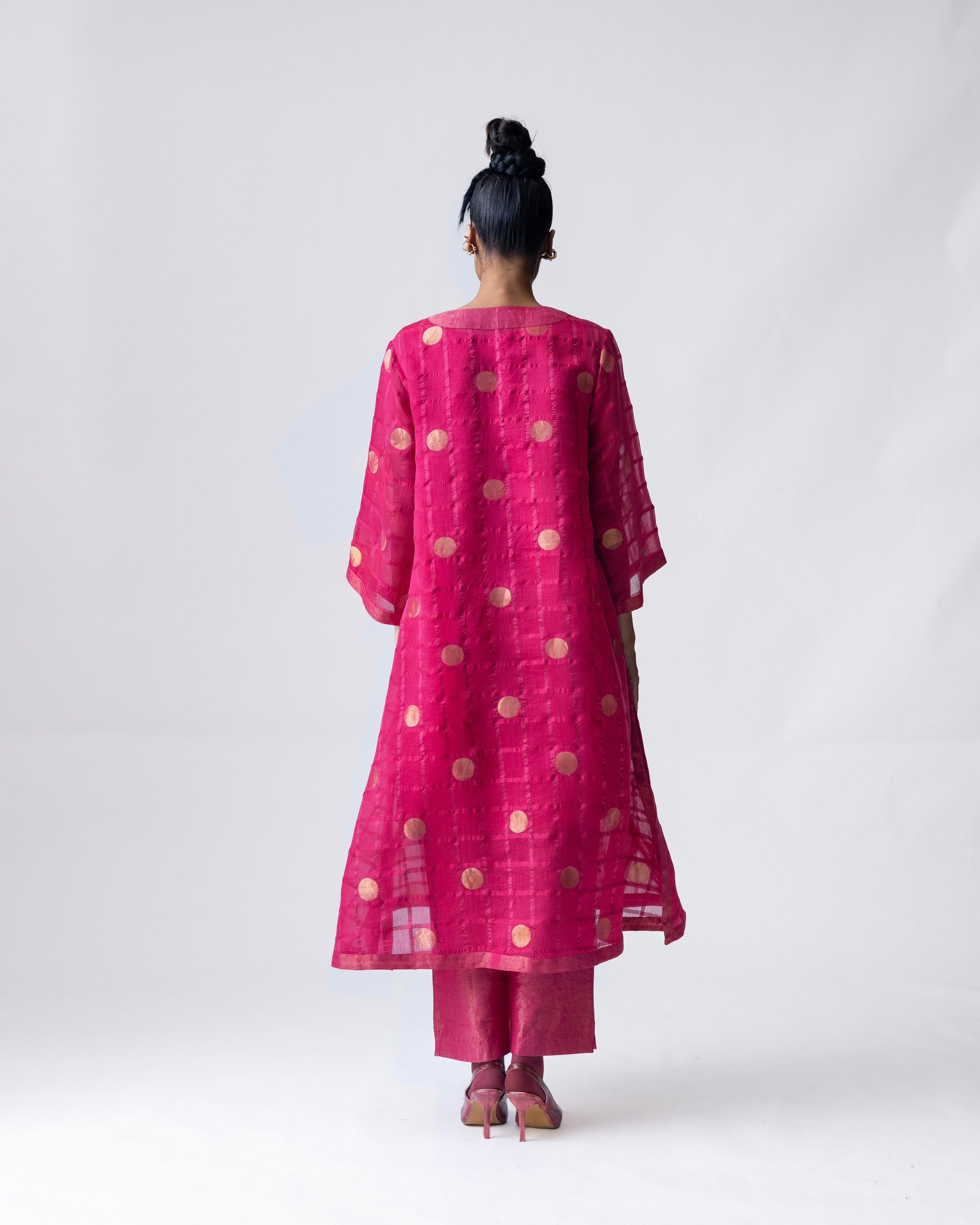 Ananyata Polka Dots Sheer Choga Kurta
