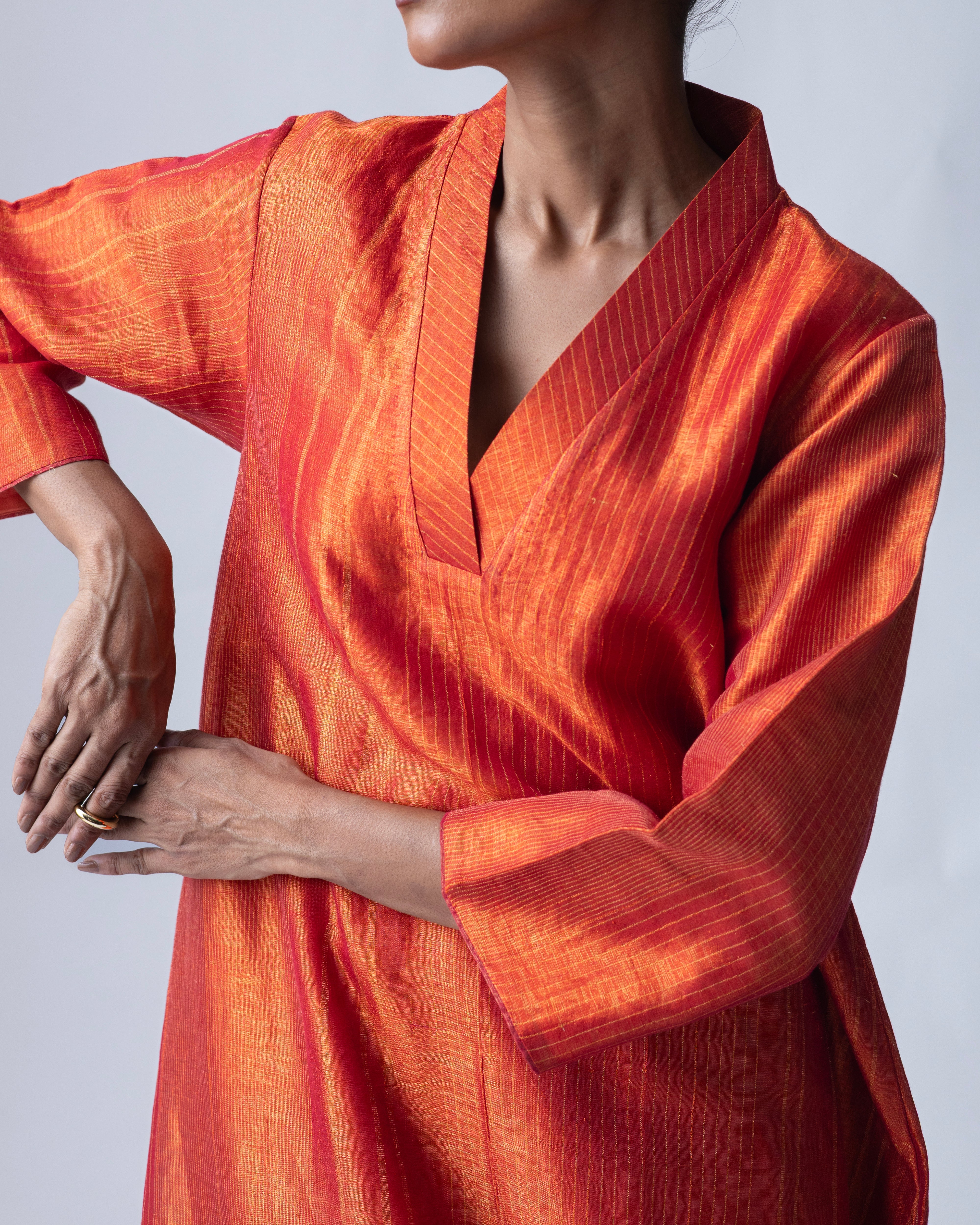 Ananyata V-Neck Tissue Kurta