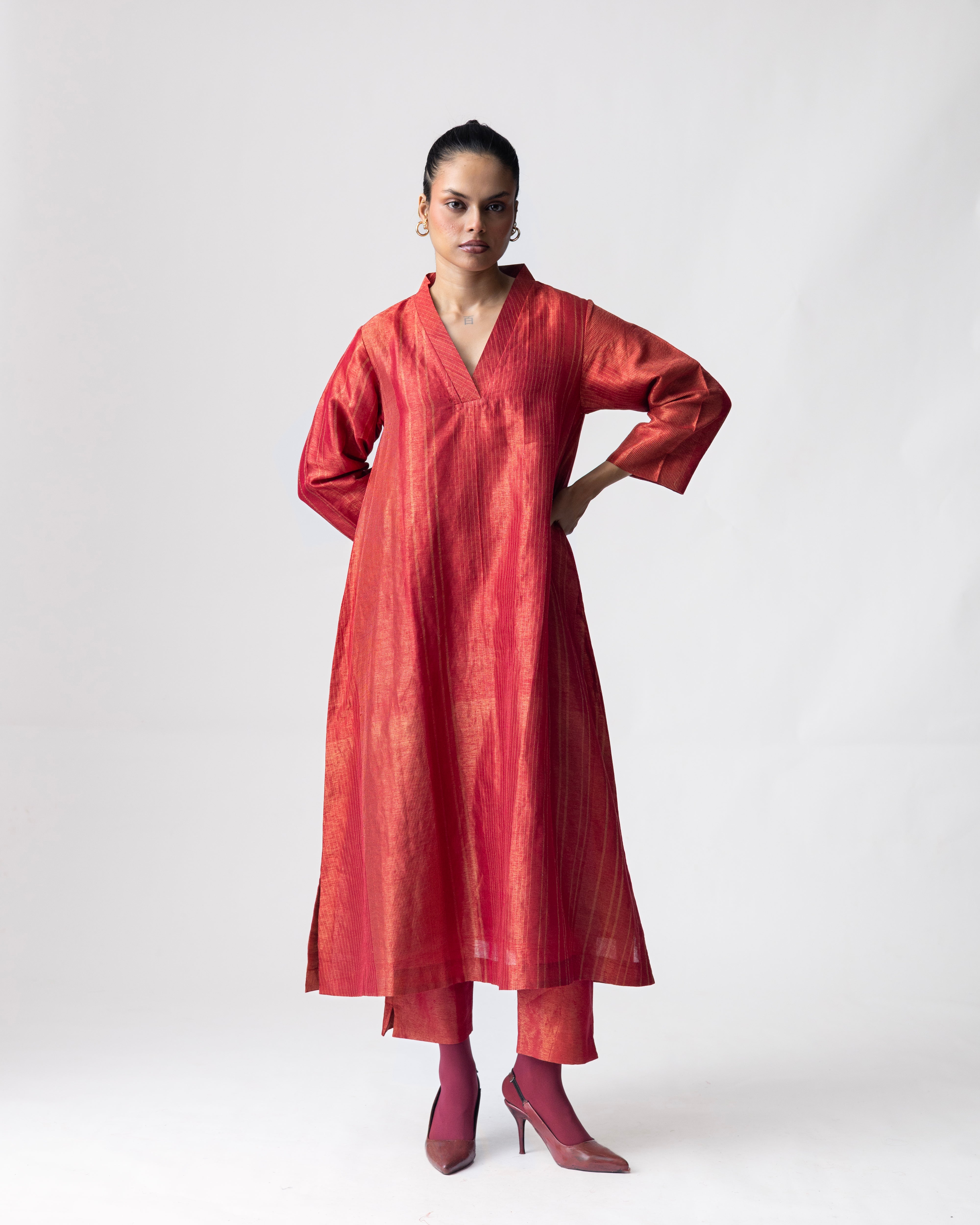 Ananyata V-Neck Tissue Kurta