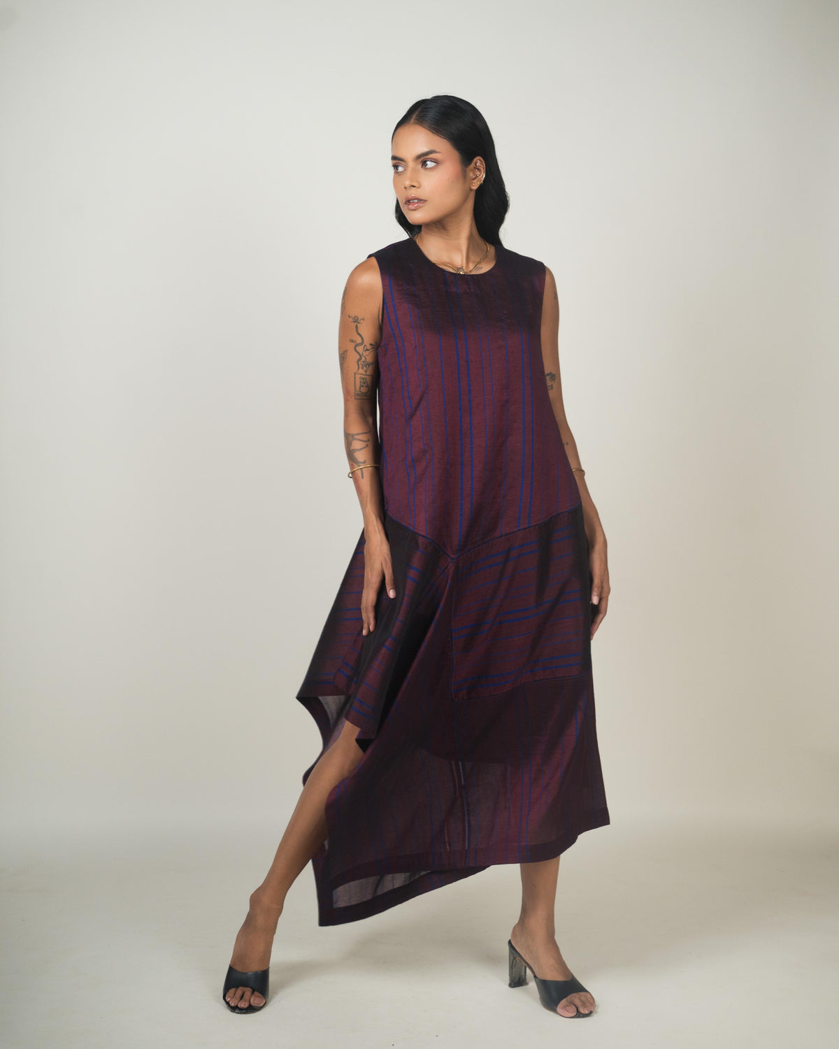 Shoonyata Striped Panelled Dress