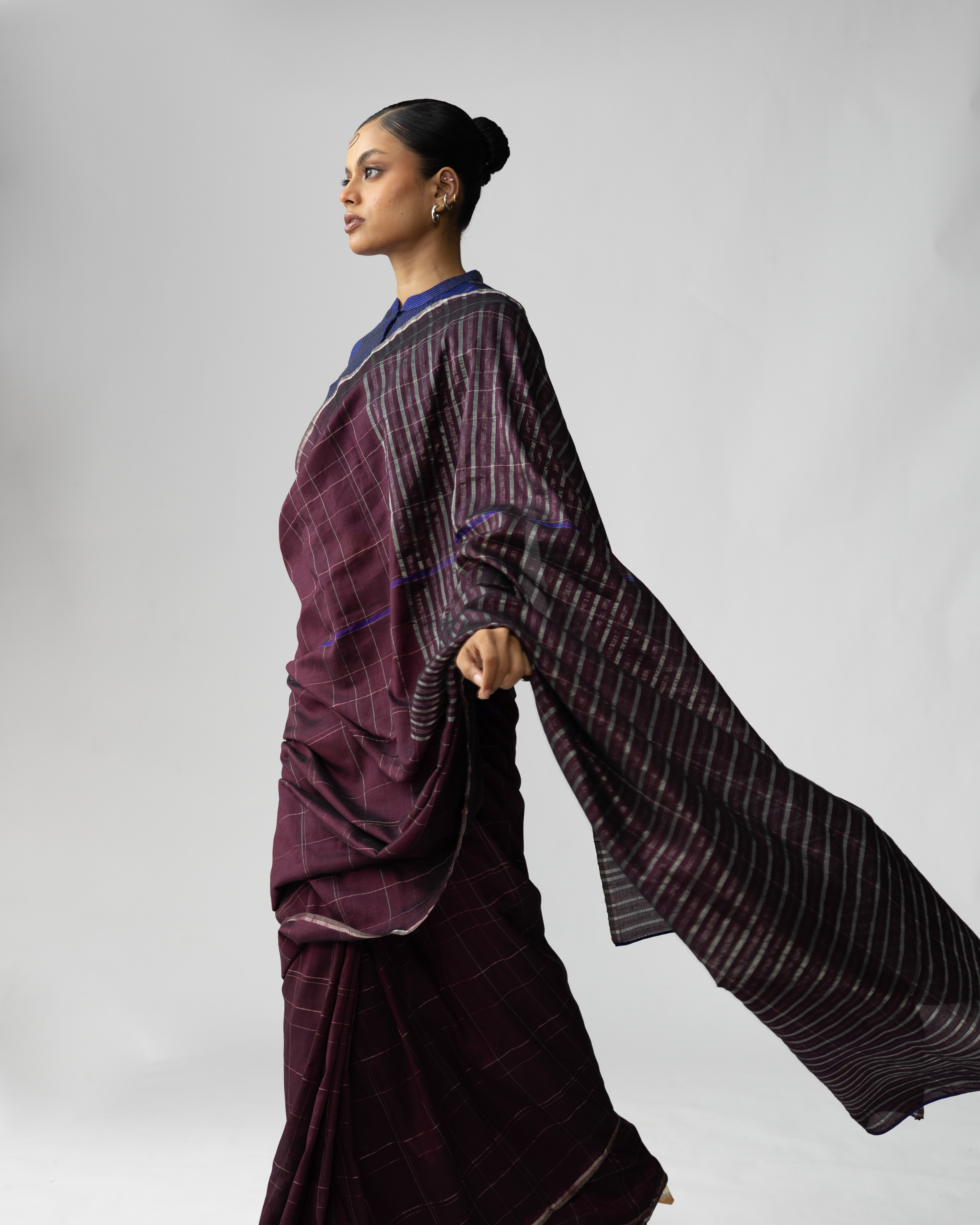 Shoonyata Tartan Saree