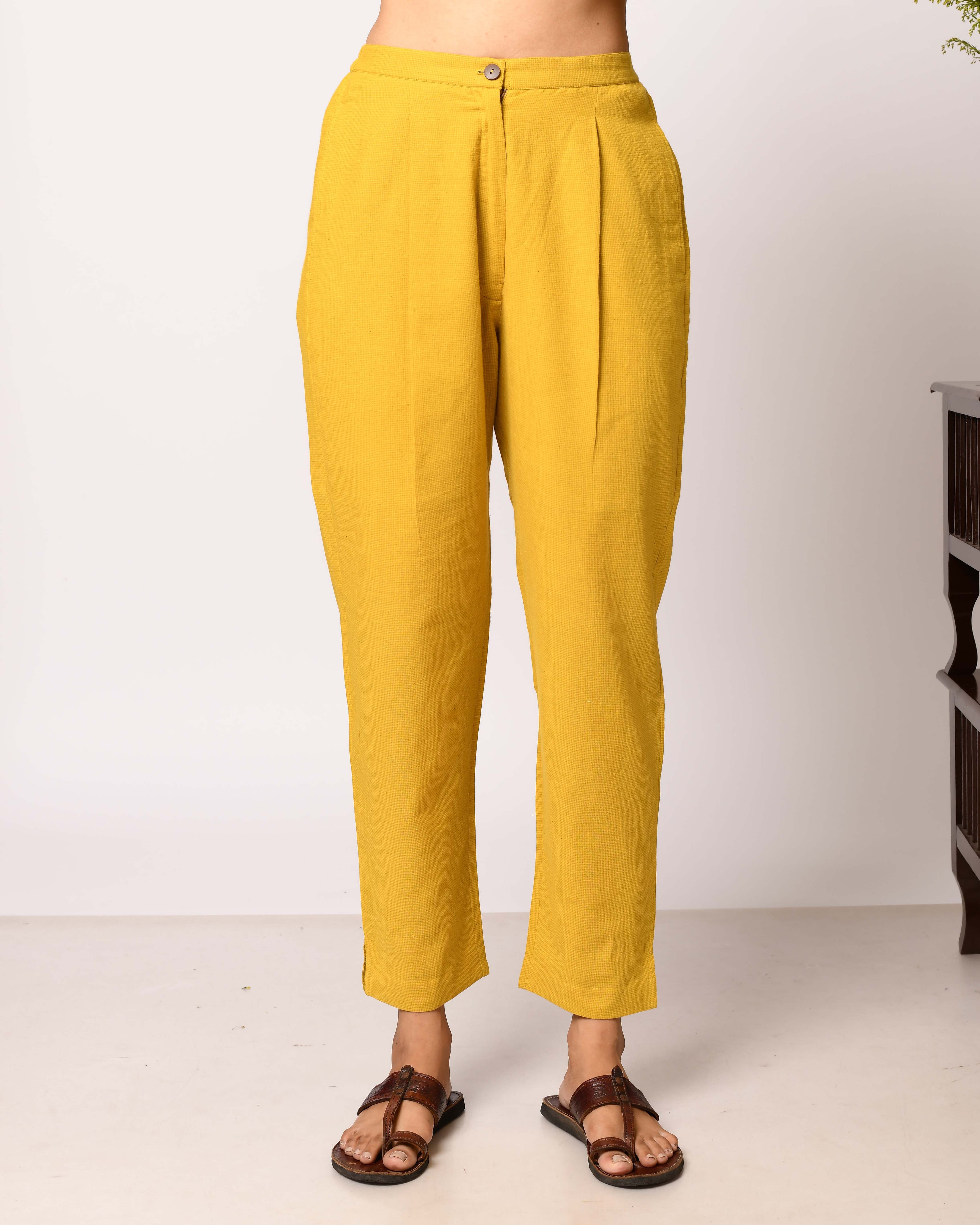 Maati Yellow Houndstooth Pants